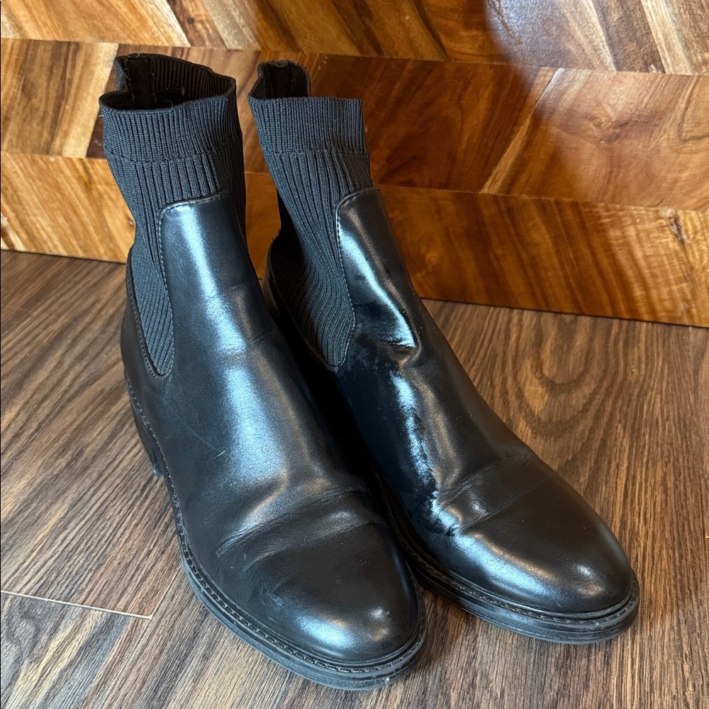 Zara Black Womens Leather Boots